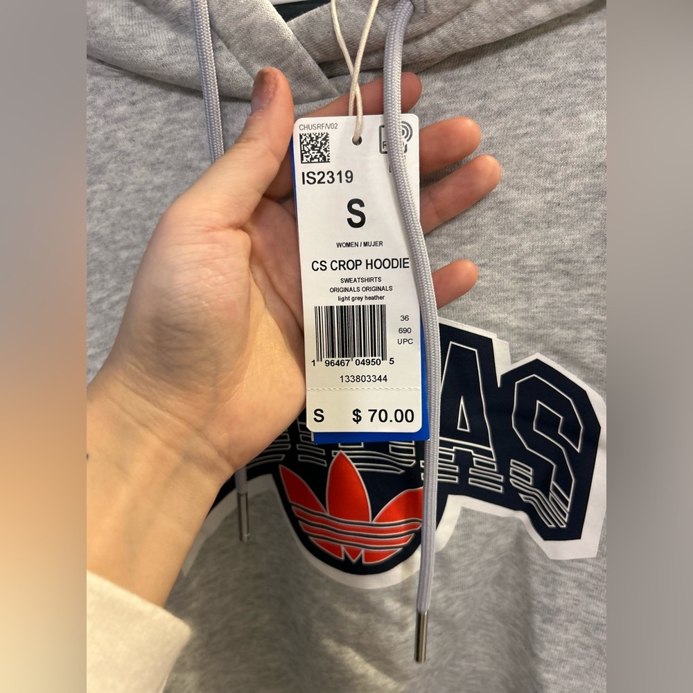 NWT Adidas Cropped Logo Hoodie - Picture 6 of 10